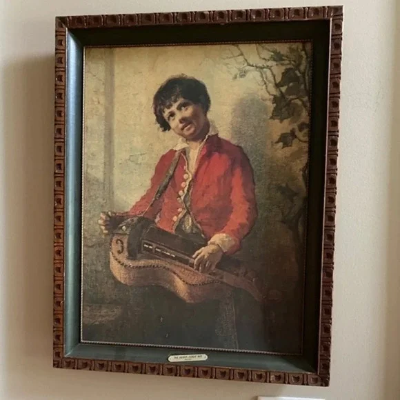 THE HURDY GURDY BOY Vintage Print BY W.HUNT - Picture 1 of 11